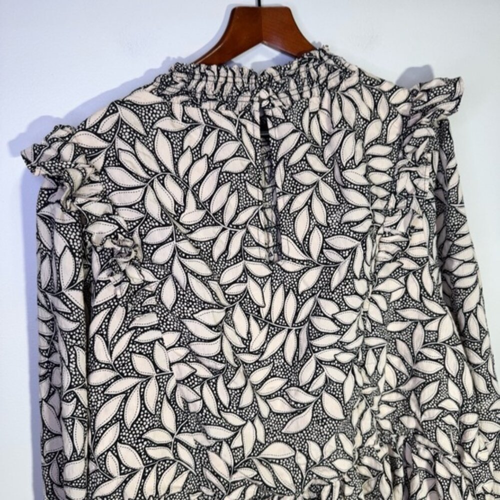 By Anthropologie Long-Sleeve Printed Smocked Mini Dress Size 3x - Picture 9 of 14